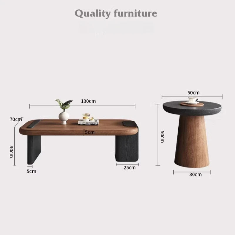 Modern Coffee Table Living Room Small Marble Side Table Glass Round Center Table Nordic Japandi Wabi Sabi Minimalist Furniture by HARMONYA STORE