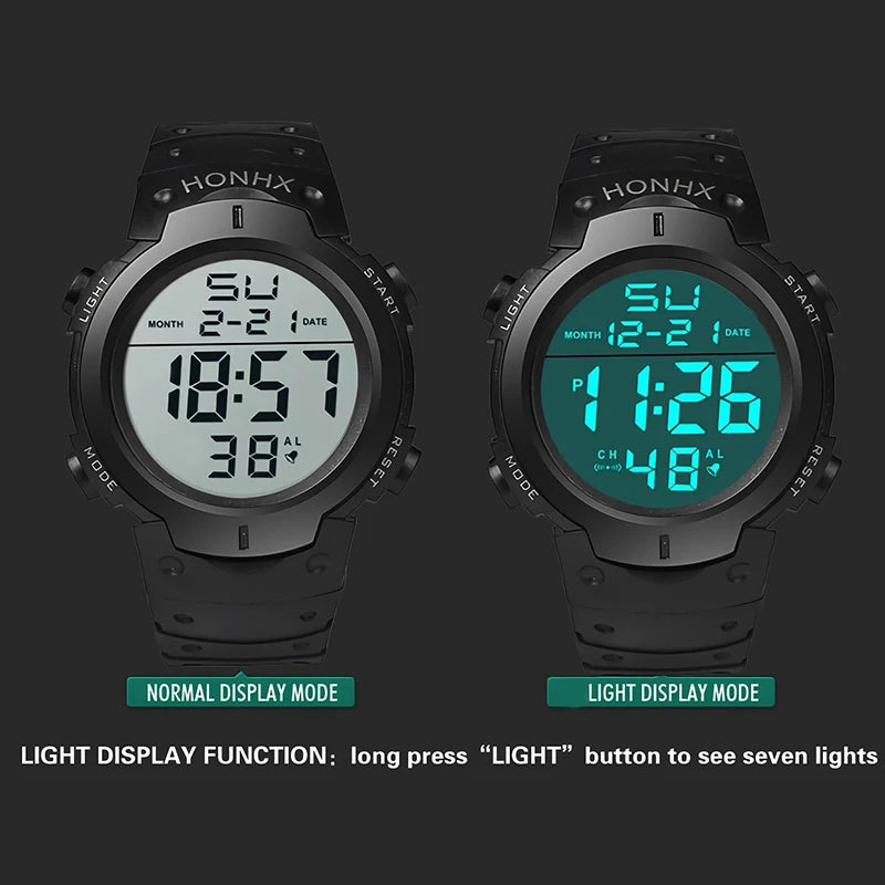 Men Sport LED Watches Top Brand Men Digital Clock Multi-Functional Rubber Man Fitnes Athlete Timekeeping Electronic Watch Reloj by HARMONYA STORE