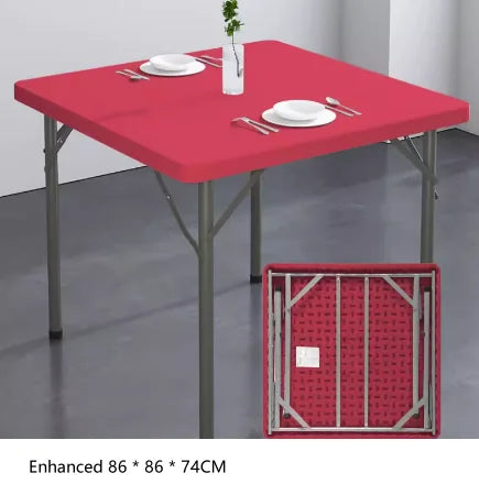 Folding square table, household dining table, square mahjong square table, outdoor portable plastic stall, street stall table by HARMONYA STORE