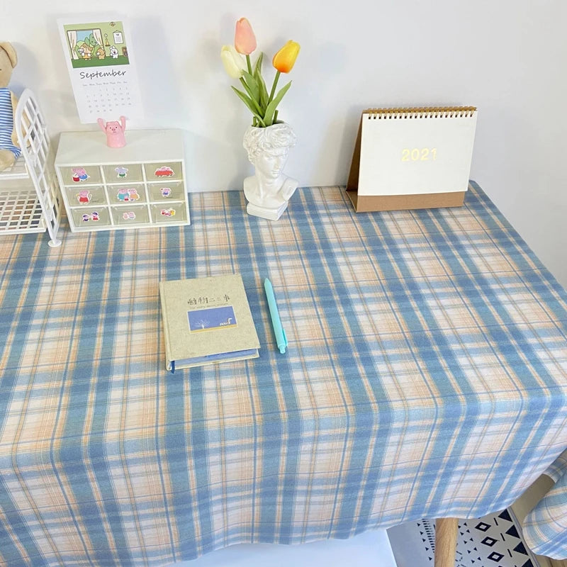 Plaid Tablecloth Table Cloth Desk Mat Dust-proof Dining Table Cloth Furniture Protector Picnic Mat Tapete Dressing Table Mat by HARMONYA STORE