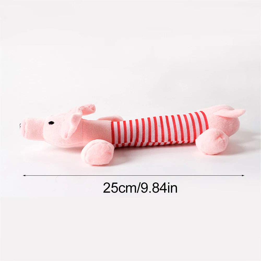 Funny Simulated Animal No Stuffing Dog Toy with Squeakers Durable Stuffingless Plush Squeaky Dog Chew Toy Crinkle Pet Squeak Toy by HARMONYA STORE