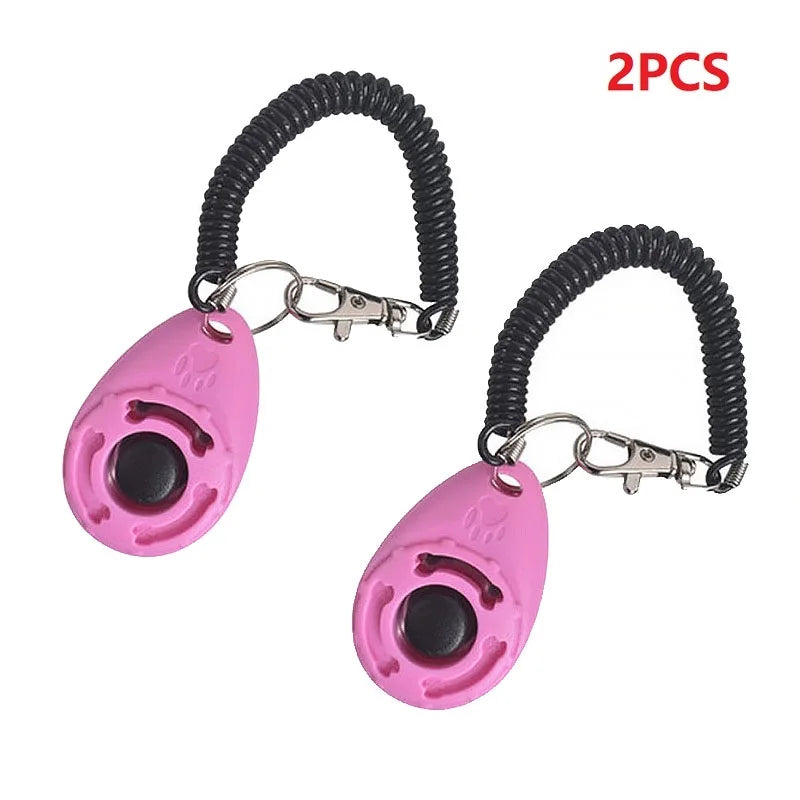 Dog Training Clicker Pet Cat Dog Click Trainer Various Style Aid Adjustable WristStrap Sound Key Chain Dog Repeller Pet Product by HARMONYA STORE