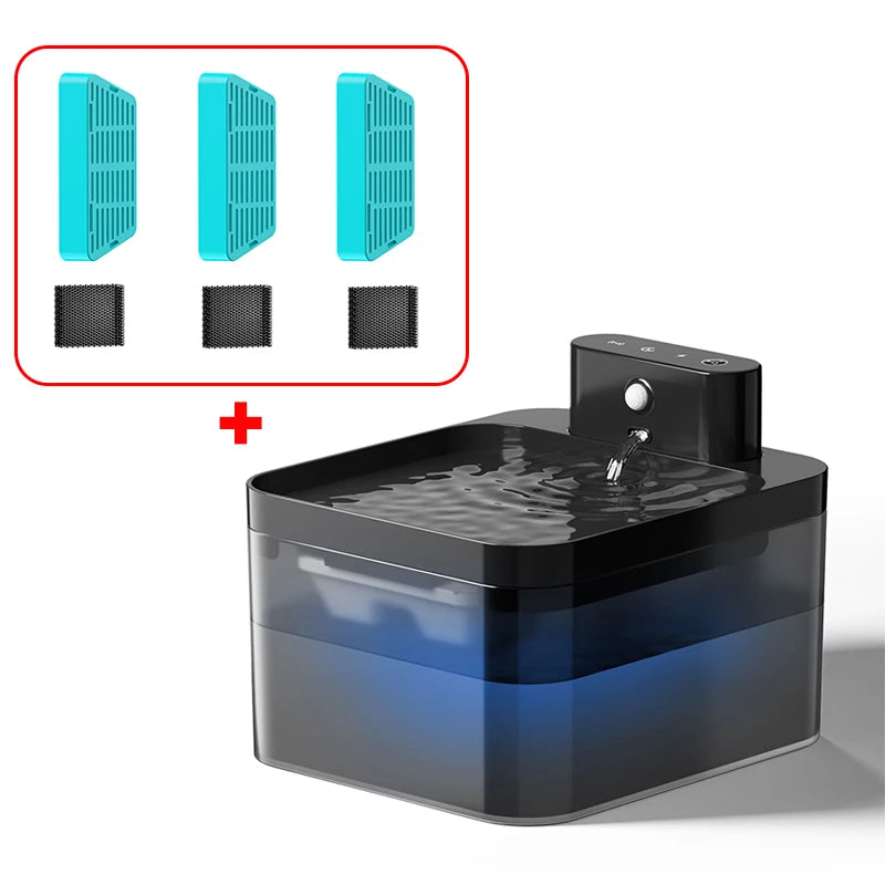 ROJECO Wireless Automatic Cat Water Fountain 2600mAh Pet Water Dispenser For Dog Cat Infrared Sensor Smart Pet Drinkier Fountain by HARMONYA STORE