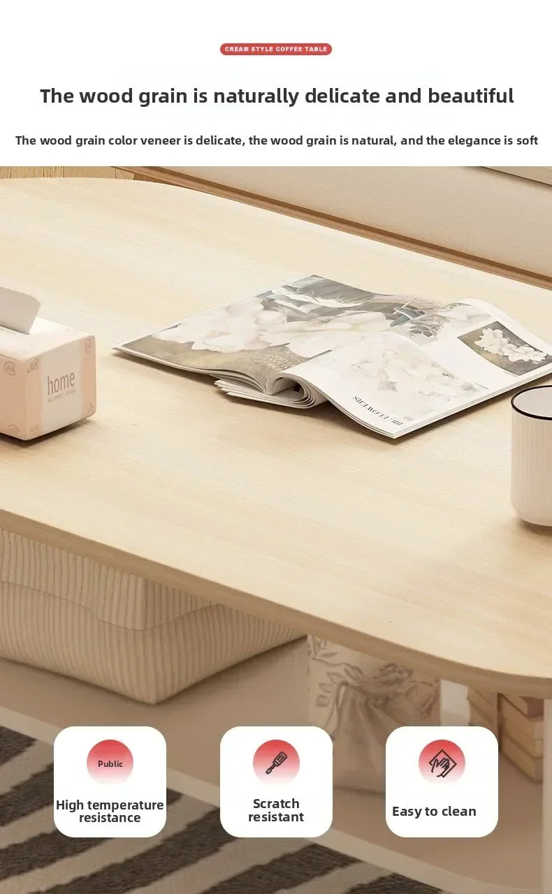Coffee table small apartment living room household sofa tea table oval table small table by HARMONYA STORE