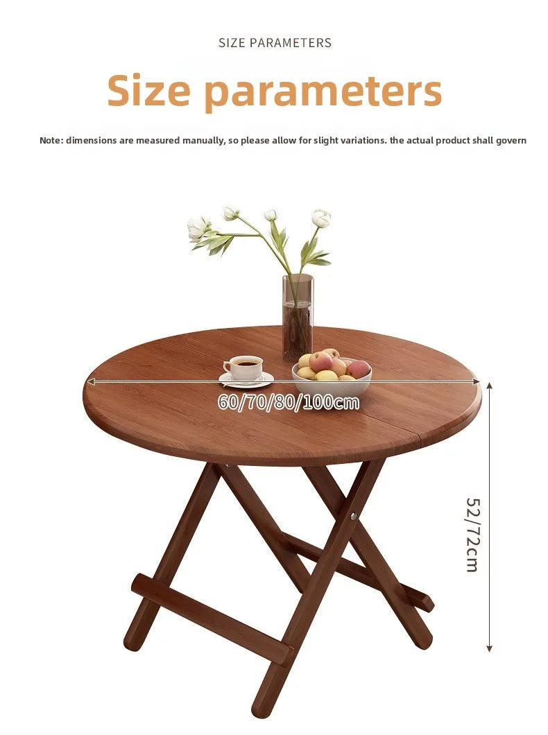 Sturdy Folding Dining Table - No Assembly Needed, Strong Stable Desk for Kitchen, Study & Office, round dining table,small table by HARMONYA STORE