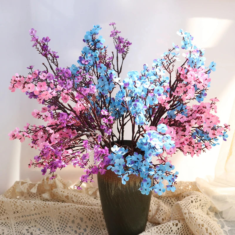 1/4pcs Artificial Flowers Cherry Blossoms Gypsophila Fake Plants DIY Wedding Bouquet Vases for Home Decor Faux Festival Branch by HARMONYA STORE