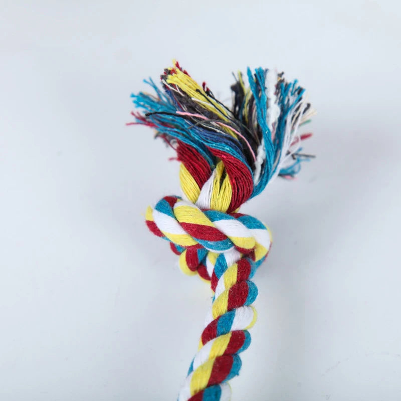 Random Color Pet Dog Toy Bite Rope Double Knot Cotton Rope Funny Cat Toy Bite Resistant and Sharp Teeth Pet Supplies Puppy Toys by HARMONYA STORE