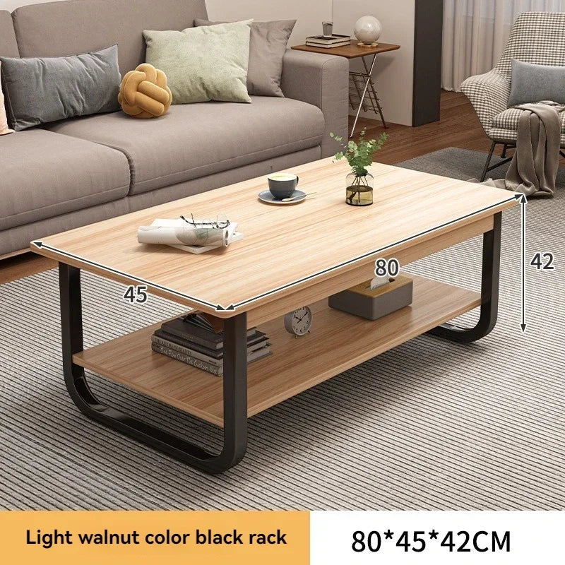 Modern minimalist coffee table, small apartment, living room, sofa, nearby balcony, tea table, rental room, rectangular tea tabl by HARMONYA STORE