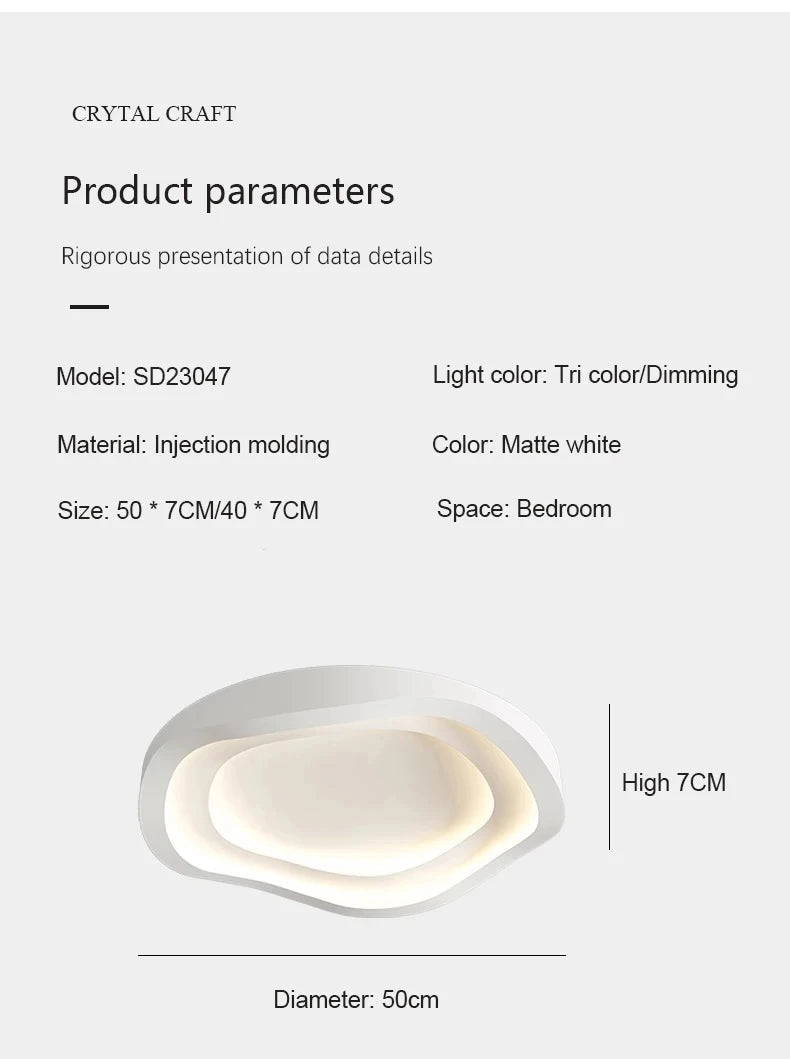 Nordic Bedroom LED Ceiling Lights Home Modern Style Indoor Master Bedroom Lustre Circular Brief Home Decorate Lighting Fixtures by HARMONYA STORE