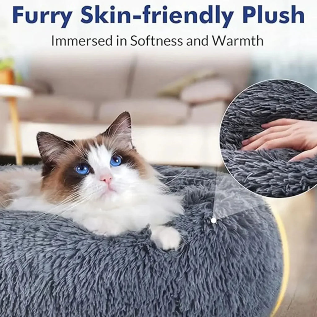 40-90cm 6 Sizes Round Pet Bed for Large Dog Bed Super Soft Cat Bed Plush Dog House for Medium Dog House Winter Warm Sleeping by HARMONYA STORE