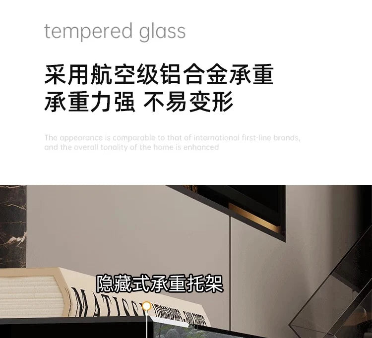 Glas Transparent Tv Table Cabinet Storage Luxury Floor Modern Tv Table Entertainment Center Meuble Television Salon Furnitures by HARMONYA STORE