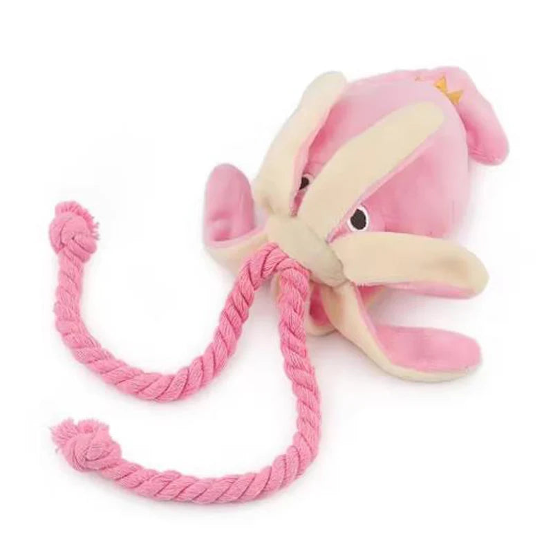 Dog toys; cat toys; sound-emitting cotton rope octopus; durable chew toys for cleaning teeth; interactive pet toys. by HARMONYA STORE
