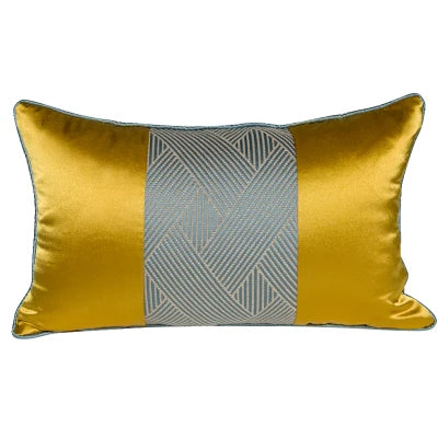 Gold Pillows Waist Cushion Case 30x50 Decorative Pillow Cover For Sofa Modern Luxury Elegant Art Throw Living Room Home Decorate by HARMONYA STORE