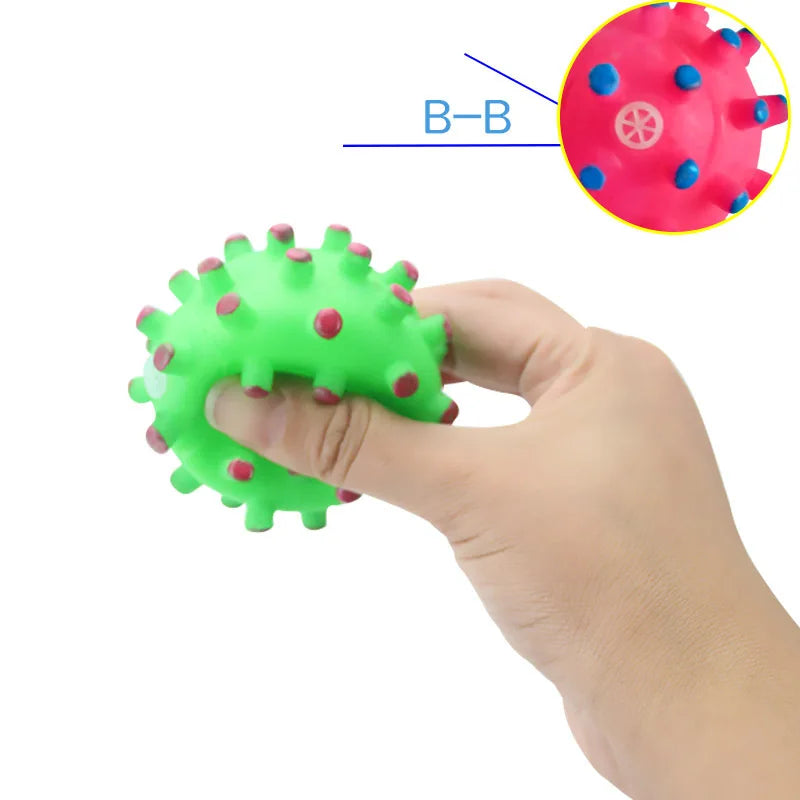 1pcs Diameter 6cm Squeaky Pet Dog Ball Toys for Small Dogs Rubber Chew Puppy Toy Dog Stuff Dogs Toys Pets brinquedo cachorro by HARMONYA STORE