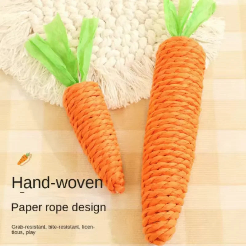 Fun Cat Teething Stick Sound Carrot Cuddle Toy Anti-Bite Scratch Board Pet Supplies for Interactive Entertainment by HARMONYA STORE
