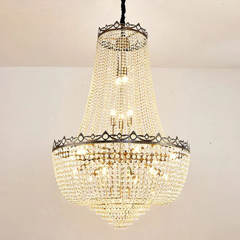 Luxury Crystal Chandeliers Lustre Duplex Loft Home Decorate Ceiling Chandelier Pendant Lights for Living Dining Room Żyrandol by HARMONYA STORE