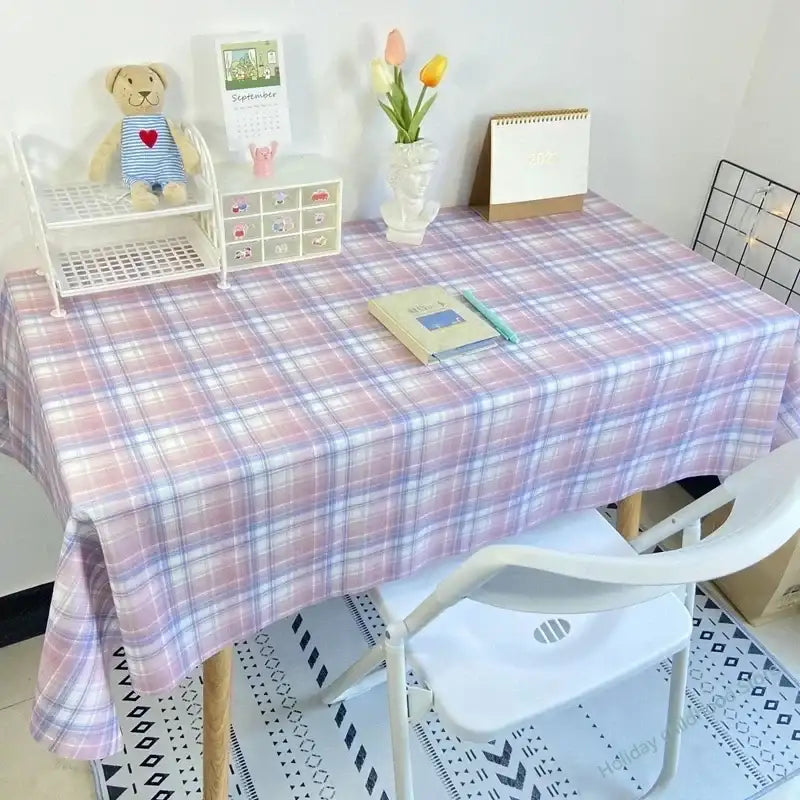 Plaid Tablecloth Table Cloth Desk Mat Dust-proof Dining Table Cloth Furniture Protector Picnic Mat Tapete Dressing Table Mat by DSERS