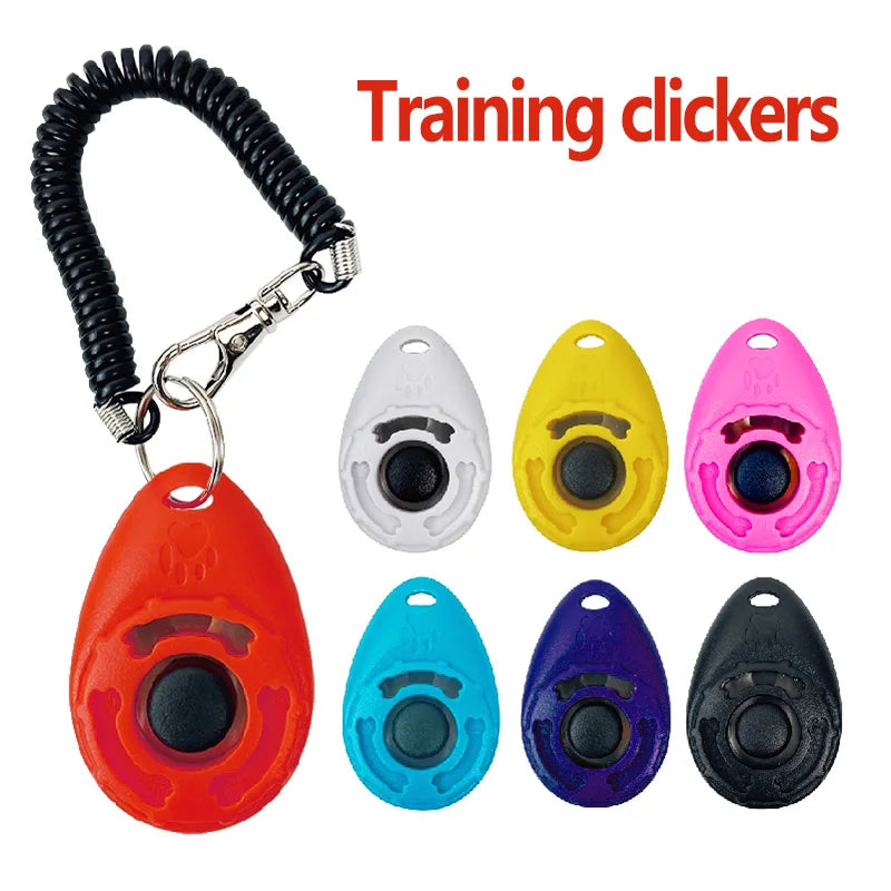 Dog Training Clicker Pet Cat Dog Click Trainer Various Style Aid Adjustable WristStrap Sound Key Chain Dog Repeller Pet Product by HARMONYA STORE