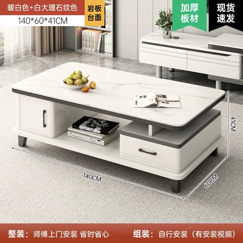Modern LED TV Stand for Televisions Up Coffee Table Glass Shelves and Drawer Gaming Entertainment Center with Multiple Cabinet by HARMONYA STORE