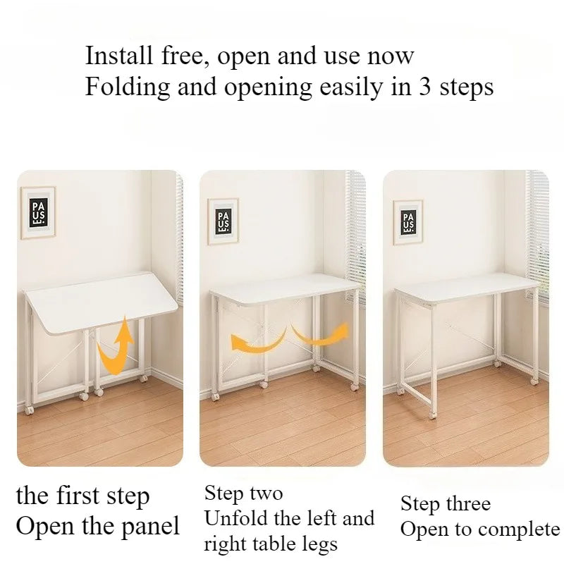 Folding computer desk desk removable table home student study table bedroom bedside table writing table desk by HARMONYA STORE