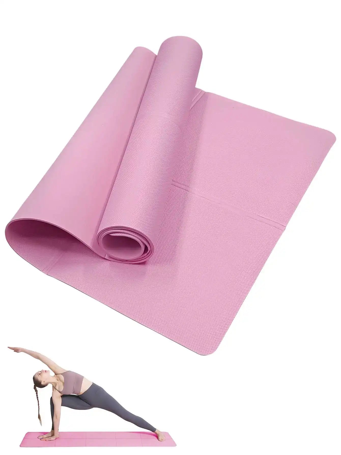 Yoga Mat Pilates Fitness Mat 3/4/6mm Thicknes Non Slip Yoga Cushion Travel Fitness Exercise Pad for Women Home Gym Floor Workout by HARMONYA STORE
