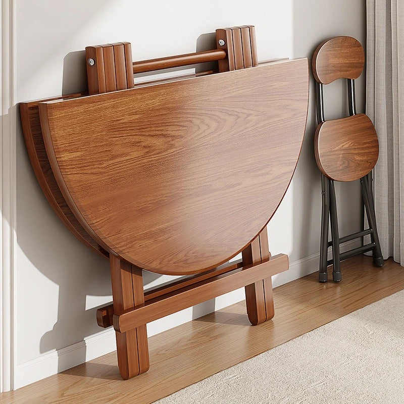 Sturdy Folding Dining Table - No Assembly Needed, Strong Stable Desk for Kitchen, Study & Office, round dining table,small table by HARMONYA STORE