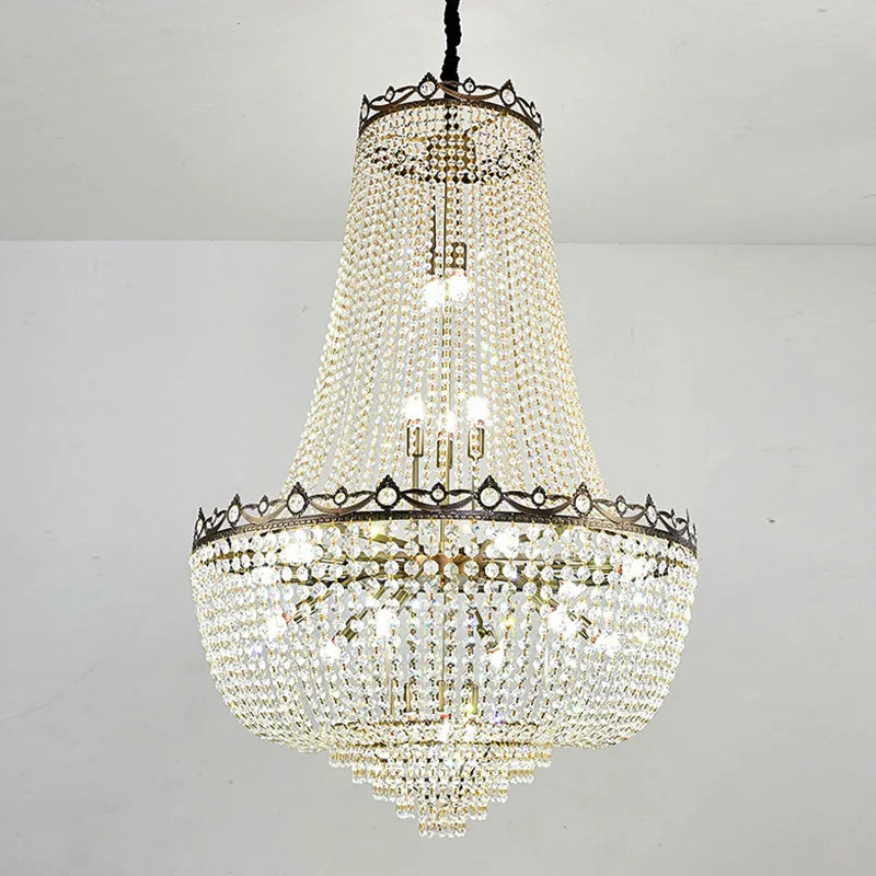 Luxury Crystal Chandeliers Lustre Duplex Loft Home Decorate Ceiling Chandelier Pendant Lights for Living Dining Room Żyrandol by HARMONYA STORE