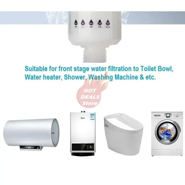 5'' PRE FILTER Water Filter Cartridge Washing Machine Filter with Adapter Bathroom Water Heater Toilet Household Purifier by HARMONYA STORE