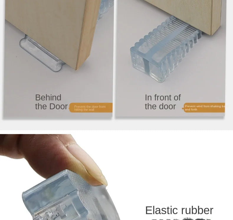 Safety Silicone Door Stop Block Wedge Stop Door Stopper Home Offices Door Rear Retainer Impact Stopper Rubber Stops No Drill by HARMONYA STORE