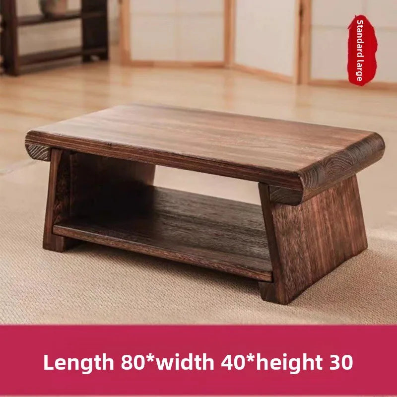 Solid Wood Tatami Bay Window Small Table Tea Table Japanese Style Balcony Table Tea Tables Home Small Tea Tables Folding Tables by HARMONYA STORE