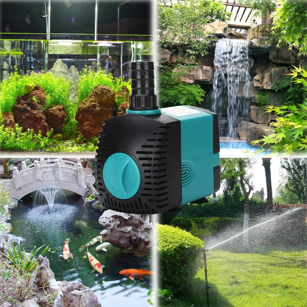 Ultra-Quiet 3-60W Submersible Water Fountain Pump Filter Fish Pond Aquarium Water Pump Tank Fountain EU US 220V-240V by HARMONYA STORE