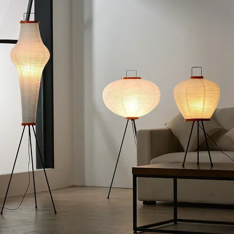 Japanese-style Noguchi Isamu Tea Room Rice Paper Floor Lamp Hotel Bedroom Study Home Decorate Surprised Style Design Table Lamps by HARMONYA STORE