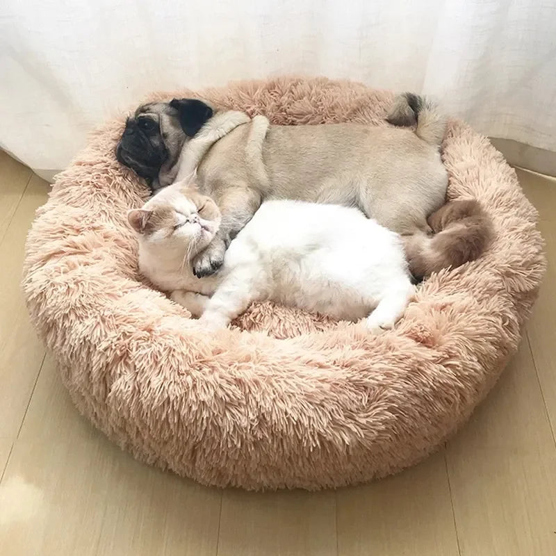 40-90cm 6 Sizes Round Pet Bed for Large Dog Bed Super Soft Cat Bed Plush Dog House for Medium Dog House Winter Warm Sleeping HARMONYA STORE