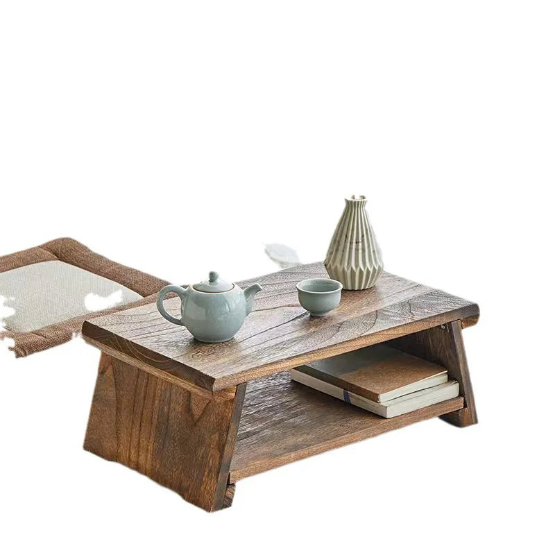 Solid Wood Tatami Bay Window Small Table Tea Table Japanese Style Balcony Table Tea Tables Home Small Tea Tables Folding Tables by HARMONYA STORE
