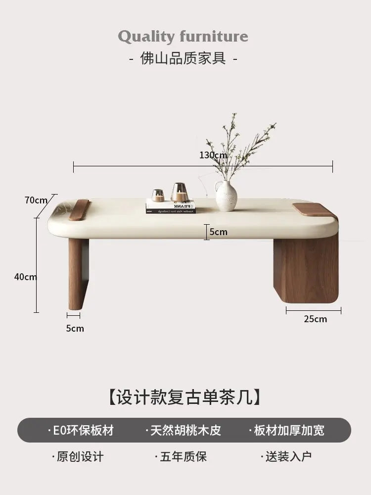 Modern Coffee Table Living Room Small Marble Side Table Glass Round Center Table Nordic Japandi Wabi Sabi Minimalist Furniture by HARMONYA STORE