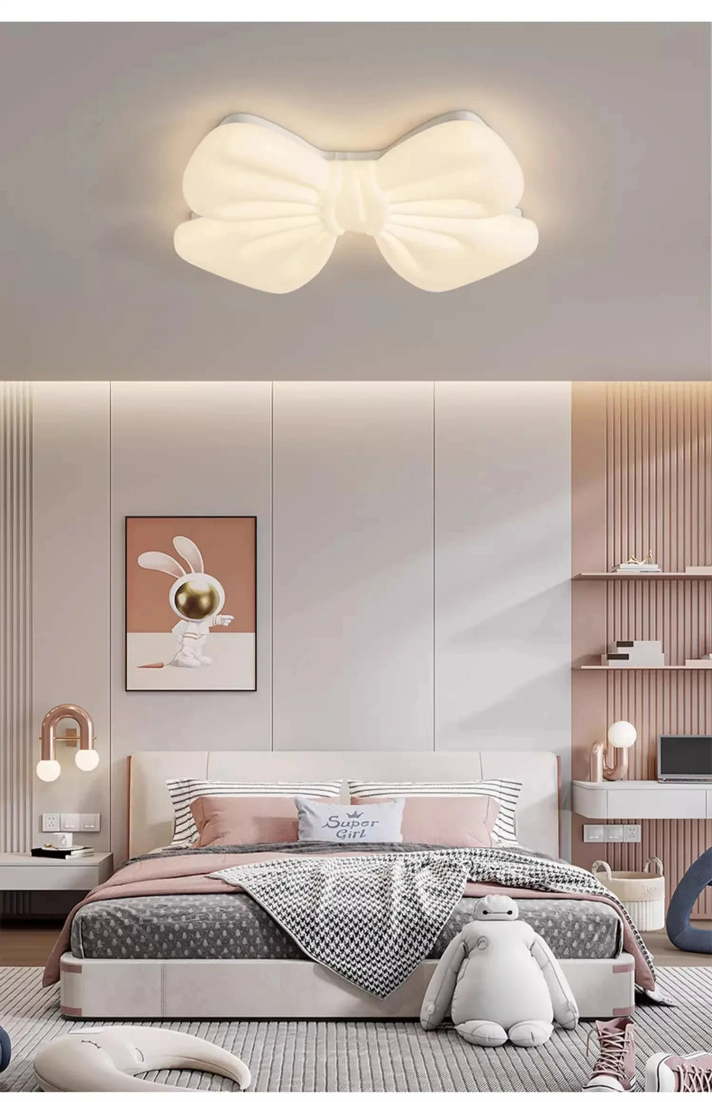 Creative Butterfly Knot Bedroom Led Ceiling Chandelier Modern Children's Room Lamp Home Decorate Living Room Dining Lamp Fixture by HARMONYA STORE