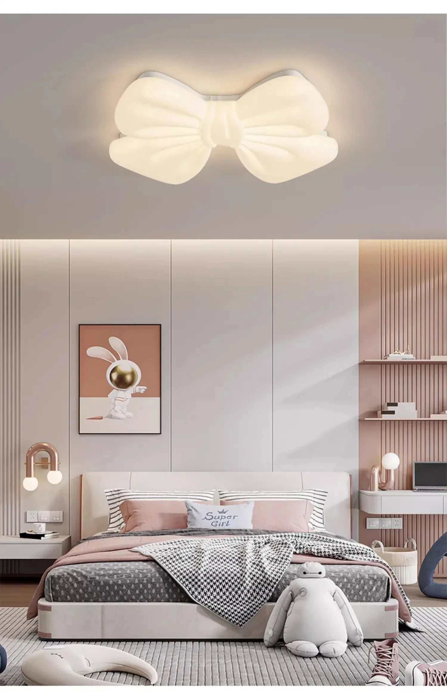 Creative Butterfly Knot Bedroom Led Ceiling Chandelier Modern Children's Room Lamp Home Decorate Living Room Dining Lamp Fixture by HARMONYA STORE