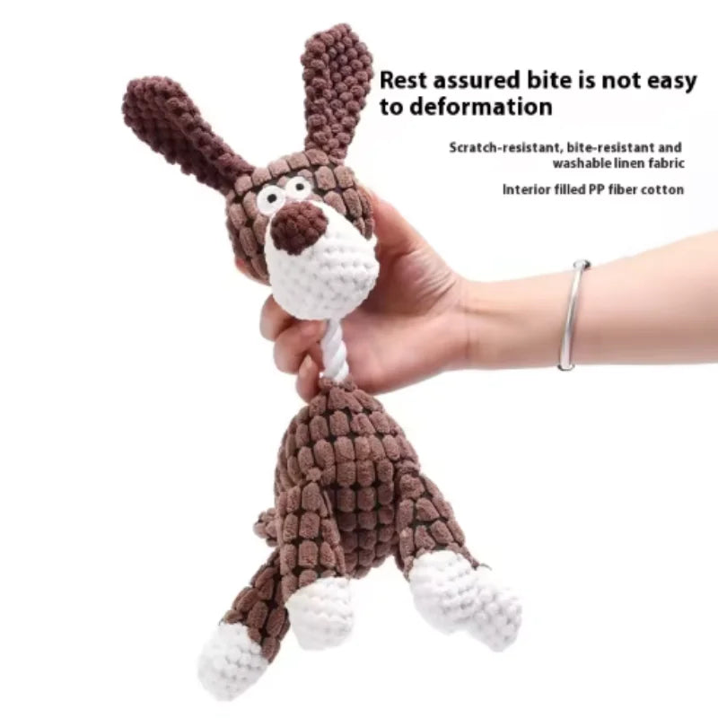 Puppy Squeaker Squeaky Plush Bone Dog Toy - Fun Chew Toy for Teething Pets Molar Training Accessory for Canine Playtime by HARMONYA STORE