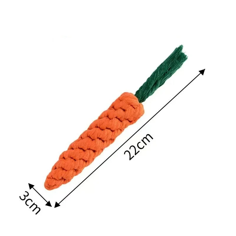 Cotton Rope Weaving Carrot Pet Toy for Puppies - Durable Wear & Bite Resistance Boredom Relief Dog Toy by HARMONYA STORE