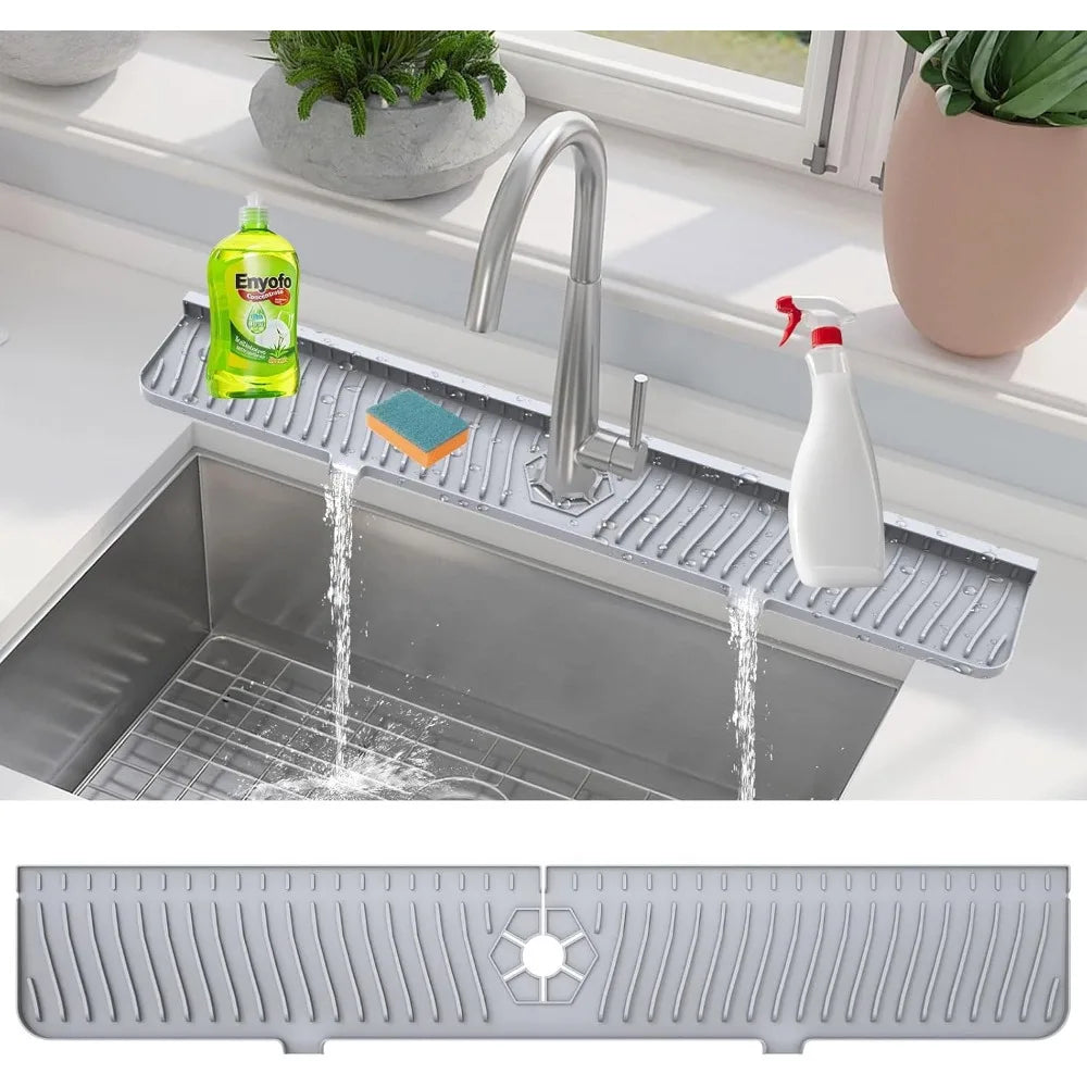 Silicone Faucet Water Catcher Mats,Kitchen Sink Spill-Proof Drying Pads,Anti-Slip Drain and Splash Guard Water Catcher Mat by HARMONYA STORE
