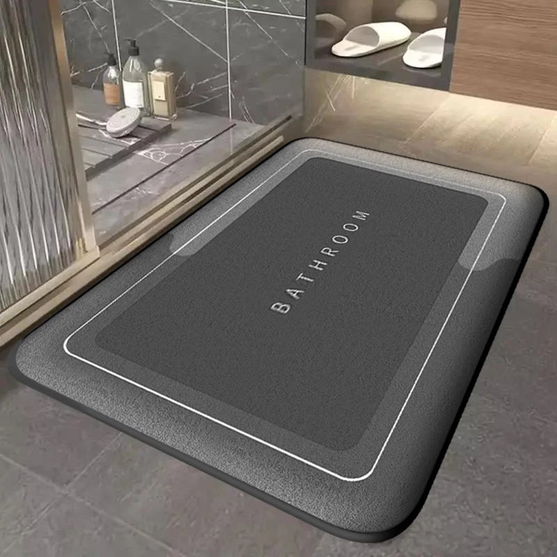 Thickened bathroom absorbent mat simple door dirt-resistant mat home kitchen mat quick-drying foot mat non-slip entry mat by HARMONYA STORE