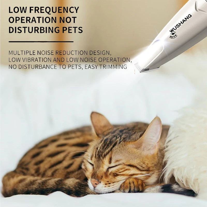 Pet Dog Electric Groomer Trimmer with LED Light Waterproof Pet Foot Hair Trimmer Low Noise Cat Dog Face Foot Ear Hip Paw Shaver by HARMONYA STORE