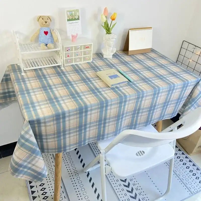 Plaid Tablecloth Table Cloth Desk Mat Dust-proof Dining Table Cloth Furniture Protector Picnic Mat Tapete Dressing Table Mat by DSERS