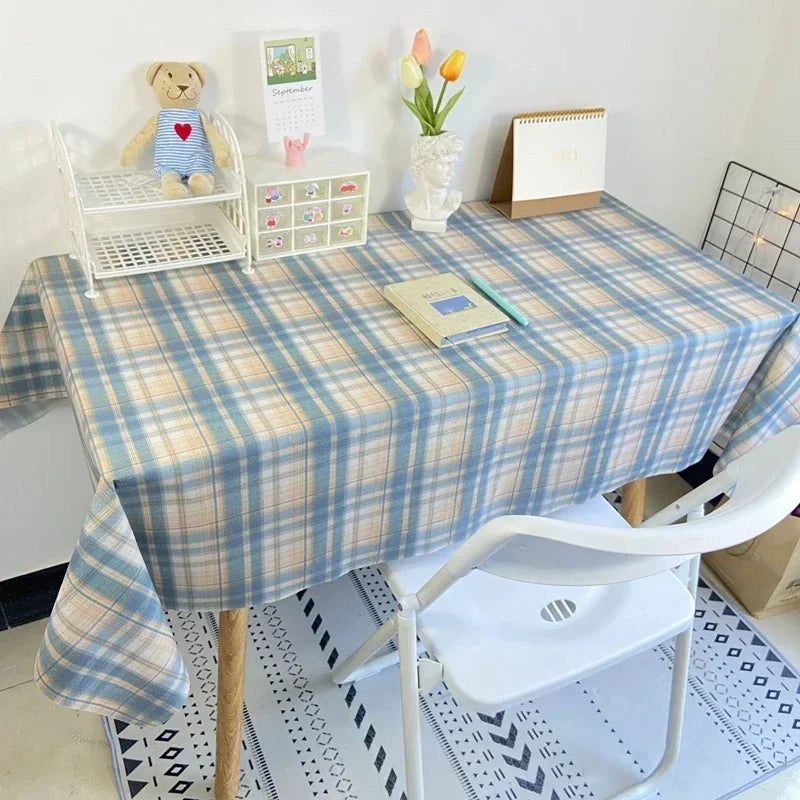 Plaid Tablecloth Table Cloth Desk Mat Dust-proof Dining Table Cloth Furniture Protector Picnic Mat Tapete Dressing Table Mat by HARMONYA STORE