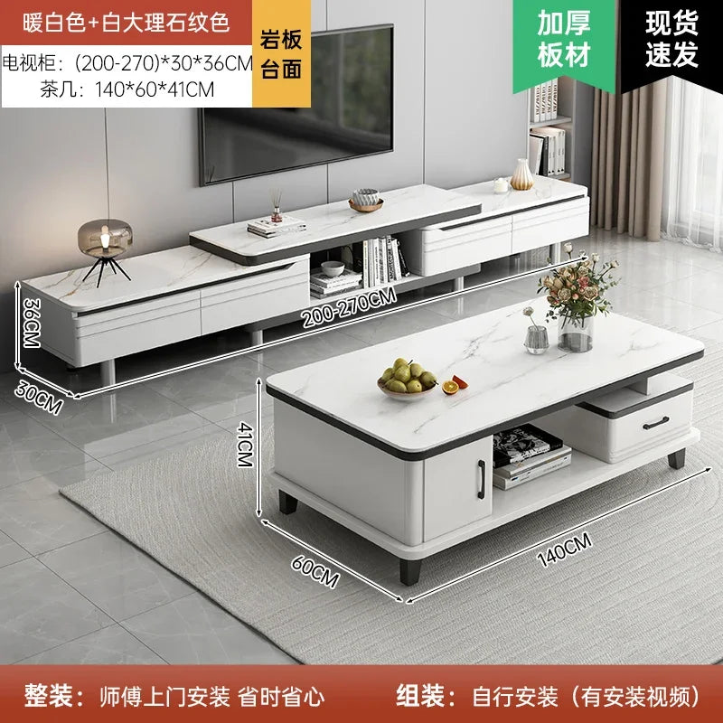 Modern LED TV Stand for Televisions Up Coffee Table Glass Shelves and Drawer Gaming Entertainment Center with Multiple Cabinet by HARMONYA STORE