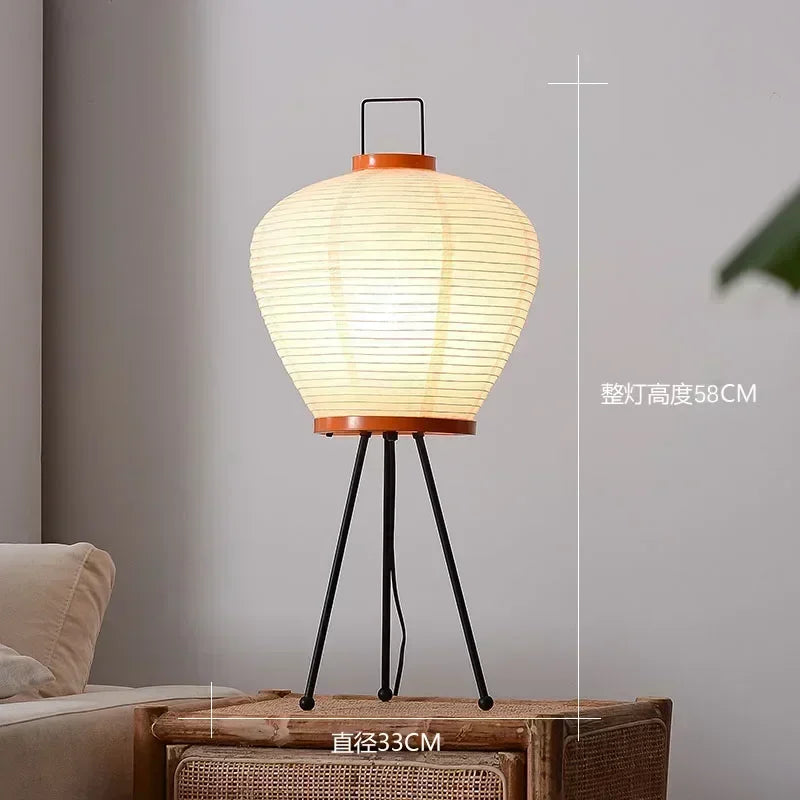 Japanese-style Noguchi Isamu Tea Room Rice Paper Floor Lamp Hotel Bedroom Study Home Decorate Surprised Style Design Table Lamps by HARMONYA STORE