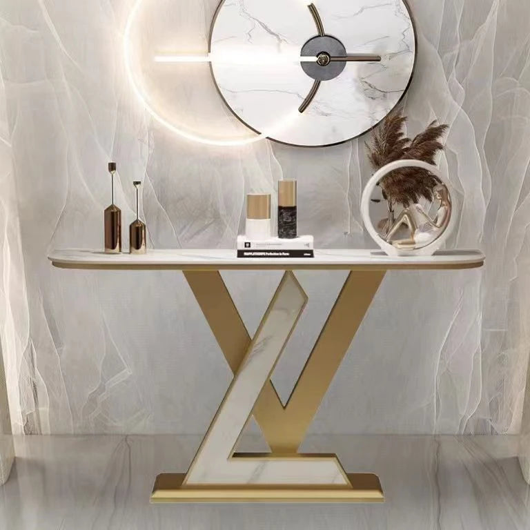 Beauty Minimalist Console Table Luxury Aesthetic Marble Simple Console Table Hallway Glamour Tisch Wohnzimer Home Furniture by HARMONYA STORE