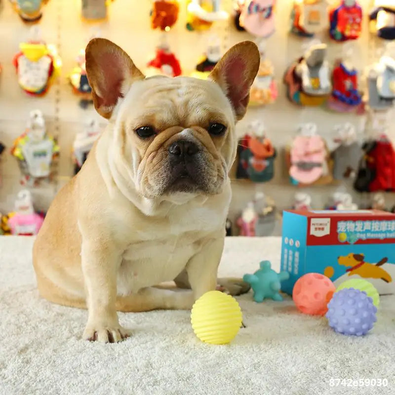 1pcs Diameter 6cm Squeaky Pet Dog Ball Toys for Small Dogs Rubber Chew Puppy Toy Dog Stuff Dogs Toys Pets brinquedo cachorro by HARMONYA STORE