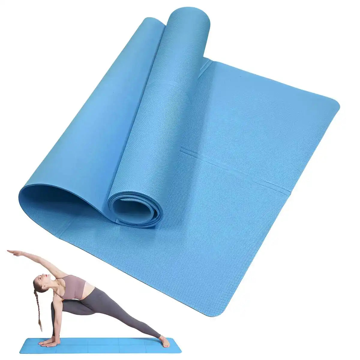 Yoga Mat Pilates Fitness Mat 3/4/6mm Thicknes Non Slip Yoga Cushion Travel Fitness Exercise Pad for Women Home Gym Floor Workout by HARMONYA STORE