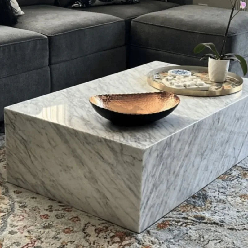 Italian Display Coffee Table Aesthetic Clear Hardcover Minimalist Coffee Table Luxury Simple Mesa Centro Salon Home Furniture by HARMONYA STORE
